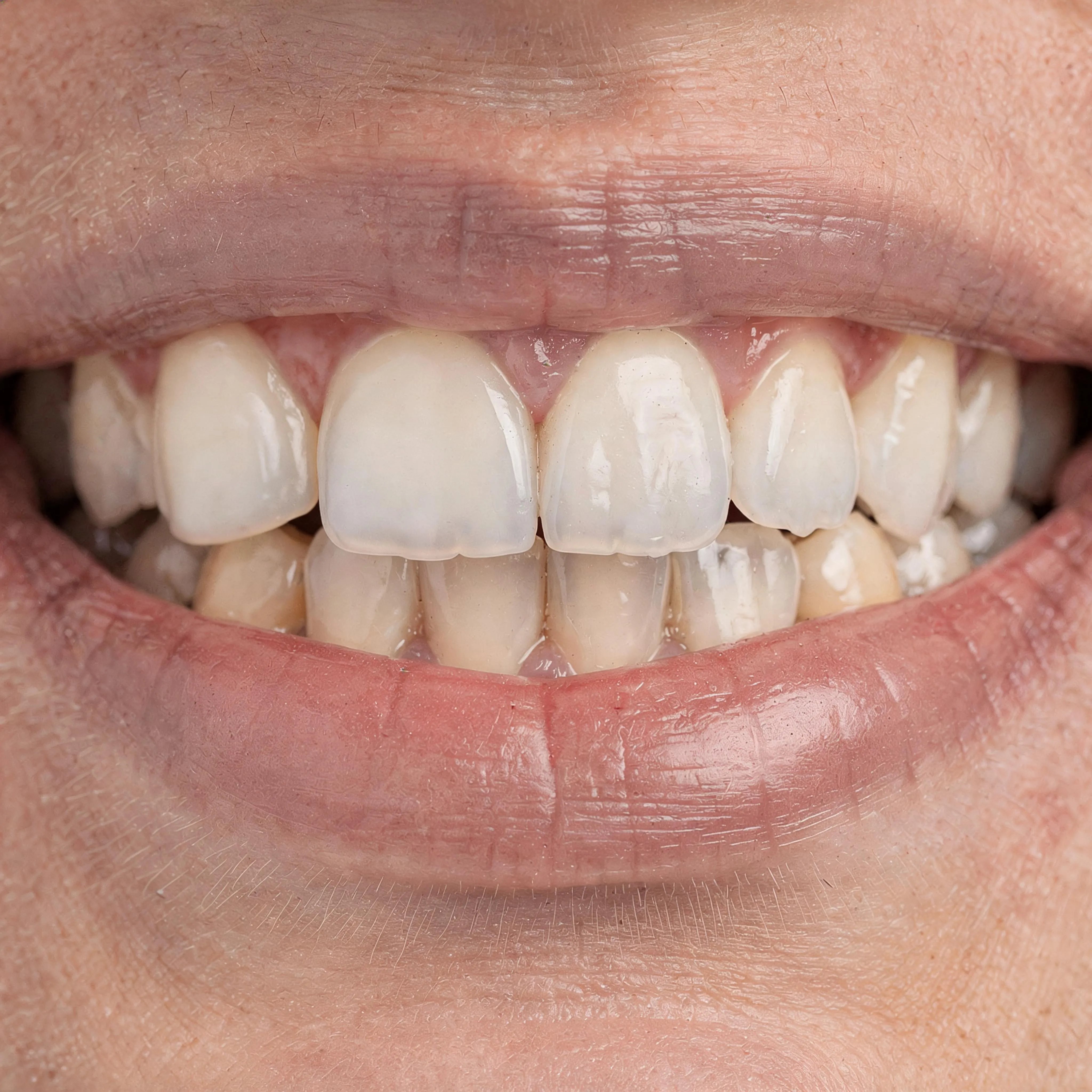 Simulation: a natural-looking smile after implant and crown